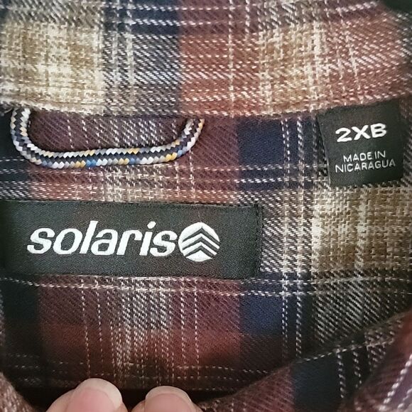 NWT Solaris Big and Tall long sleeve Flannel size 2XB - Picture 4 of 9
